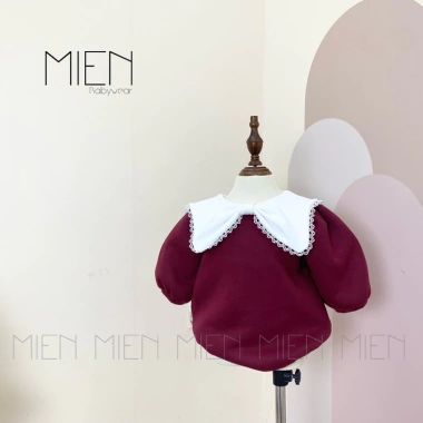 Bodysuit cổ nơ nỉ lót lông dày ấm MIEN cho bé gái - Giá chỉ 229k giảm từ 286k 2