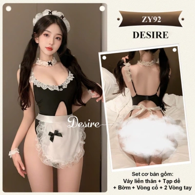 Bodysuit Cosplay Cô Hầu Gái Đầy Đủ Phụ Kiện Gợi Cảm Sexy DESIRE ZY92 165k 7