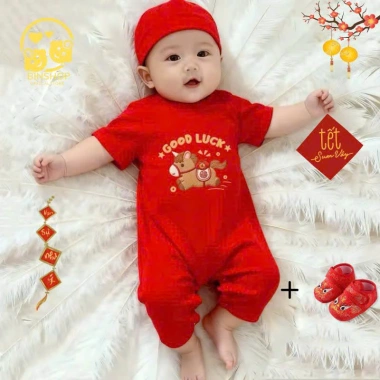 Bodysuit Cotton Tết Tài Lộc 2.026 cho bé 0-12 tháng, áo liền quần giảm giá 119k 3 Bodysuit Cotton Tết Tài Lộc 2.026 cho bé 0-12 tháng, áo liền quần giảm giá 119k 3