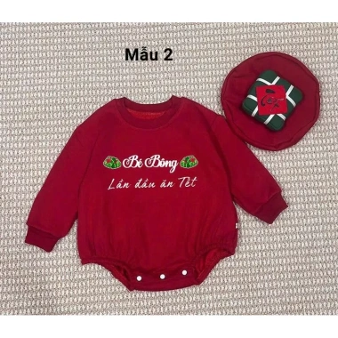 Bodysuit Đỏ In Tên + Mũ Bánh Chưng, Túi Lì Xì Cho Bé Dịp Tết - Nỉ Bông Ấm Áp, Giá Ưu Đãi 279k 3