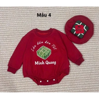 Bodysuit Đỏ In Tên + Mũ Bánh Chưng, Túi Lì Xì Cho Bé Dịp Tết - Nỉ Bông Ấm Áp, Giá Ưu Đãi 279k 5