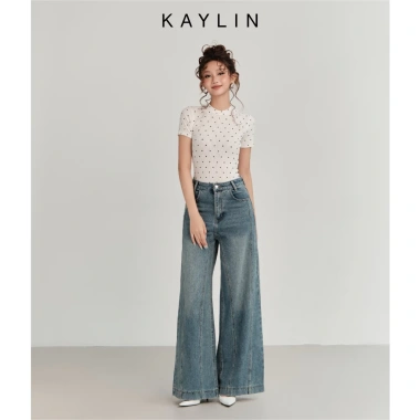 Bodysuit Kaylin chấm bi ôm dáng, vải thun flow, gợi cảm - BST Hè 2.025, giảm 310k