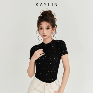 Bodysuit Kaylin chấm bi ôm dáng, vải thun flow, gợi cảm - BST Hè 2.025, giảm 310k