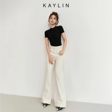 Bodysuit Kaylin chấm bi ôm dáng, vải thun flow, gợi cảm - BST Hè 2.025, giảm 310k