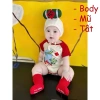Bodysuit sơ sinh kèm mũ bánh chưng, bánh tét – Thoáng mát, mềm mịn, thích hợp ngày Tết hè 2