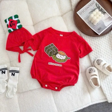 Bodysuit sơ sinh kèm mũ bánh chưng, bánh tét – Thoáng mát, mềm mịn, thích hợp ngày Tết hè 6