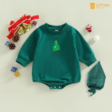 Bodysuit Tết Ngựa 2.026 kèm mũ, Bodychip Rồng Noel, nỉ bông ấm áp bé 0-12 tháng - Giá 119k 9
