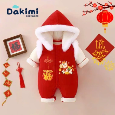 Bodysuit Tết nỉ nhung ấm áp cho bé 0-12M – Body mới dễ thương, giảm giá 199.880₫ 9