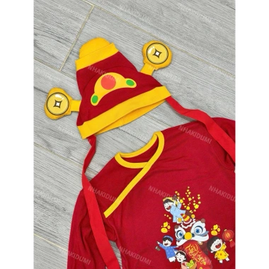Bodysuit Thần Tài Tết cho bé 7-14kg cotton mềm mại, giảm giá 219k
