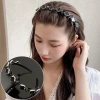 Bờm băng đô cài tóc đính đá - Kẹp tóc bện, đội đầu phong cách Hàn Quốc xinh xắn 3