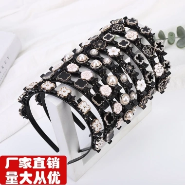Bờm băng đô cài tóc đính đá - Kẹp tóc bện, đội đầu phong cách Hàn Quốc xinh xắn 5