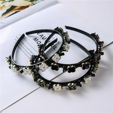 Bờm băng đô cài tóc đính đá - Kẹp tóc bện, đội đầu phong cách Hàn Quốc xinh xắn 6