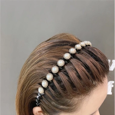 Bờm băng đô cài tóc nhanh cho nữ - Đính đá phong cách Hàn Quốc, giá chỉ 19.500₫