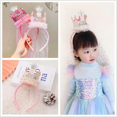 Bờm cài tóc sinh nhật vương miện vải voan lấp lánh siêu đáng yêu cho bé - giá 50.000 VND Bờm cài tóc sinh nhật vương miện vải voan lấp lánh siêu đáng yêu cho bé - giá 50.000 VND