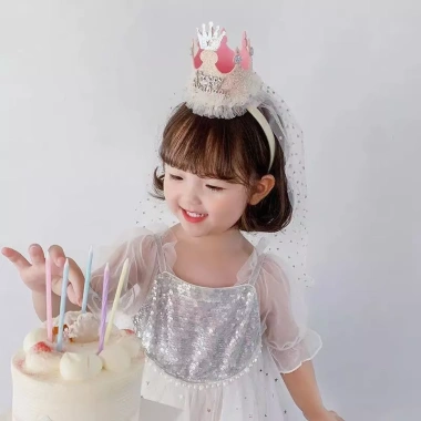 Bờm cài tóc sinh nhật vương miện vải voan lấp lánh siêu đáng yêu cho bé - giá 50.000 VND 5 Bờm cài tóc sinh nhật vương miện vải voan lấp lánh siêu đáng yêu cho bé - giá 50.000 VND 5