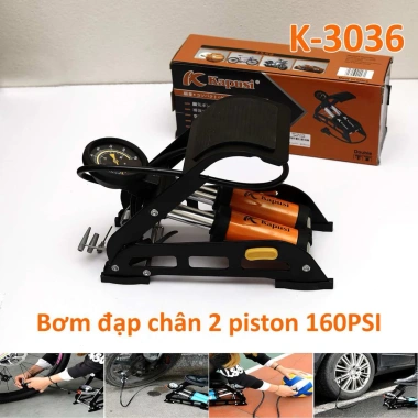 Bơm Đạp 2 Ống Kapusi Đa Năng - Phù hợp Xe Đạp, Xe Máy, Ô Tô, Giá Ưu Đãi 210k 4