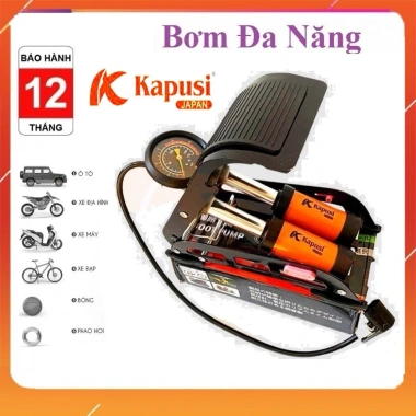 Bơm Đạp 2 Ống Kapusi Đa Năng - Phù hợp Xe Đạp, Xe Máy, Ô Tô, Giá Ưu Đãi 210k 5