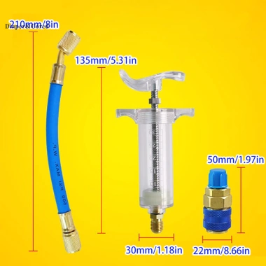 Bơm Dầu Tiêm YTH 30ml 1oz - Bộ Chuyển Đổi Khớp Nối Mặt Thấp 1/4 Điều Hòa Ô Tô 5