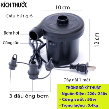 Bơm điện 2 chiều mini đa năng, hút chân không, bơm phao bơi, ghế và nệm hơi – Giá chỉ 35.000₫ (Giá gốc 43.050₫) 4