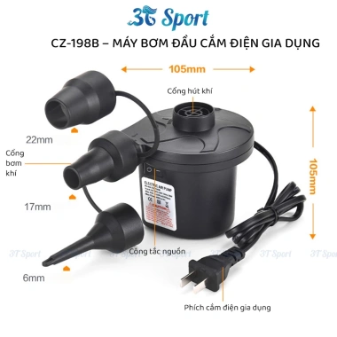 Bơm điện đa năng cầm tay 2 chiều siêu nhanh BĐ-CZ198 - Dùng cho phao bơi, nệm hơi, bể bơi, giá chỉ 106.000₫ 4