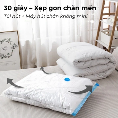Bơm điện hút chân không cho túi đựng chăn, quần áo, siêu nhẹ nhanh, giá 129k