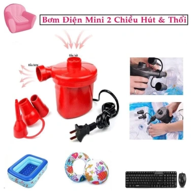 Bơm Điện Mini 2 Chiều Hút Thổi - Tiện Lợi Cho Bể Phao, Ghế Hơi, Bơi, Hút Chân Không, Giá 20.000₫