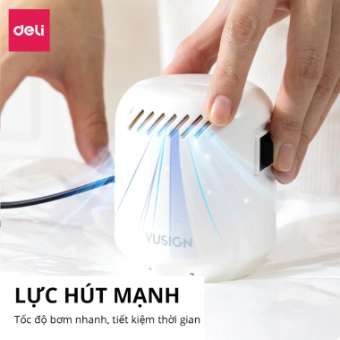 Bơm điện tay Deli - Máy hút chân không quần áo, nhỏ gọn, dễ dùng, giảm giá 50k