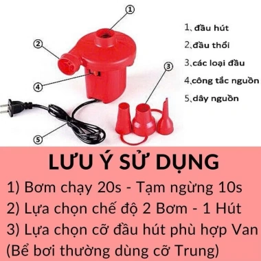 Bơm hơi cắm điện mạnh mẽ cho bể phao & phao bơi – Giá ưu đãi 120.000đ, giảm 30.000đ 3