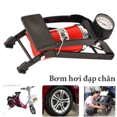 Bơm Hơi Đạp Chân Mini Đa Năng 1 Ống - Tiện Dụng cho Xe Máy, Ô Tô, Xe Đạp, Giá 109k 7