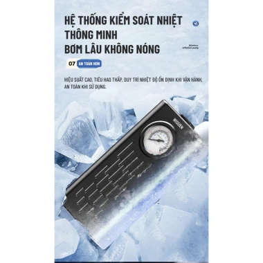 Bơm Lốp Điện Wisezen Không Dây Cầm Tay, Theo Dõi Áp Suất, Phù Hợp Xe Ô Tô, Xe Máy, Xe Đạp - Bảo Hành 24 Tháng