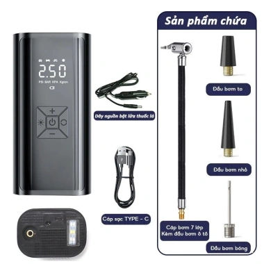 Bơm lốp ô tô điện tử MONQIQI dung tích lớn, tự động ngắt, đồng hồ hiển thị áp suất - Giá 80.000đ 13 Bơm lốp ô tô điện tử MONQIQI dung tích lớn, tự động ngắt, đồng hồ hiển thị áp suất - Giá 80.000đ 13