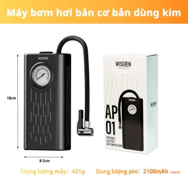 Bơm Lốp Ô Tô Điện Wisezen - Pin Dài, Tự Động Dừng Khi Đầy, Nhỏ Gọn, Siêu Nhanh, Giá 169k 10