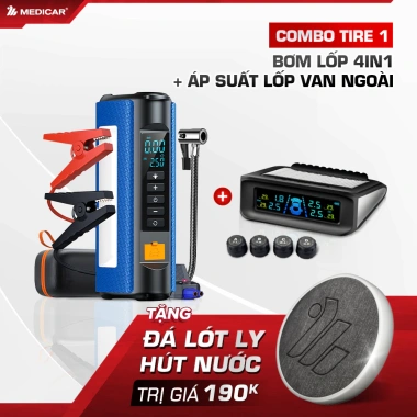 Bơm lốp ô tô V2 4in1 Medicar 12.000mAh - Đèn chiếu sáng cao, an toàn, giảm còn 1.685.000₫ 10