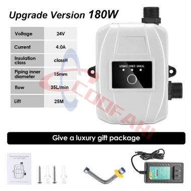 Bơm tăng áp 24V 180W mini cho bồn rửa, vòi sen - Nối pin năng lượng mặt trời, giá 539.999 VND