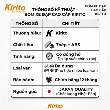 Bơm tay KIRITO/Stanlays cho xe máy và xe đạp - Thiết kế thông minh, 60.000 VND 8 Bơm tay KIRITO/Stanlays cho xe máy và xe đạp - Thiết kế thông minh, 60.000 VND 8