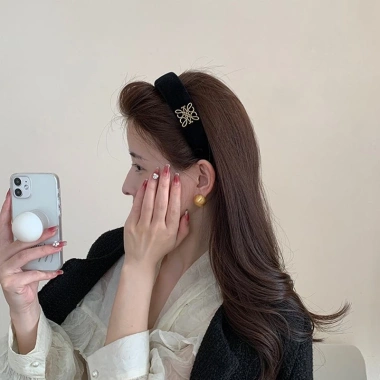 Bờm Tóc Nhung Băng Đô 3,5cm - Đệm êm, mềm mại, Giá chỉ 80.000đ giảm từ 97.600đ