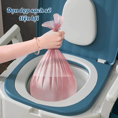 Bồn Cầu Di Động cho Người Già & Bà Bầu - Tay Vịn Chắc Chắn, Tựa Lưng, Trọng Tải 100kg, 612k