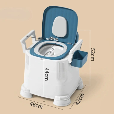 Bồn Cầu Di Động cho Người Già & Bà Bầu - Tay Vịn Chắc Chắn, Tựa Lưng, Trọng Tải 100kg, 612k