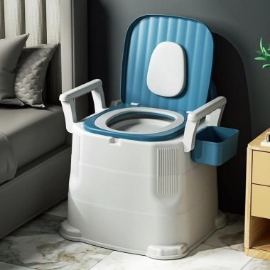 Bồn cầu di động tăng giảm chiều cao, chống trượt, khử mùi, tay vịn chắc chắn, tải trọng 100kg - Bô vệ sinh người già
