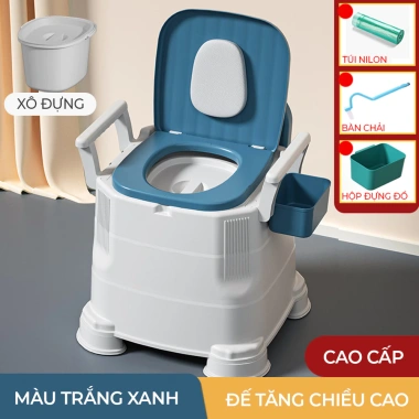 Bồn cầu di động tăng giảm chiều cao, chống trượt, khử mùi, tay vịn chắc chắn, tải trọng 100kg - Bô vệ sinh người già 3 Bồn cầu di động tăng giảm chiều cao, chống trượt, khử mùi, tay vịn chắc chắn, tải trọng 100kg - Bô vệ sinh người già 3