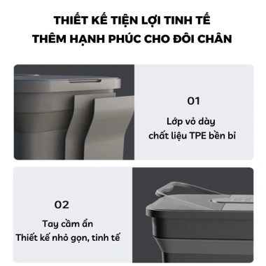 Bồn ngâm chân massage gấp gọn MEXI tự động – Con lăn, hồng ngoại, sục khí, chỉ 590k