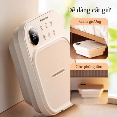 Bồn ngâm chân massage gấp gọn MEXI tự động – Con lăn, hồng ngoại, sục khí, chỉ 590k