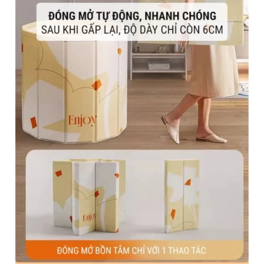 Bồn tắm gấp gọn HPS cho người lớn, 7 lớp giữ nhiệt 3h, dễ tháo lắp, bể bơi gấp gọn bé 150L - Giá 369.000₫ 4