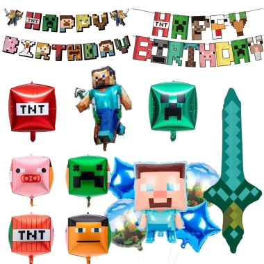 Bóng bay lá Minecraft đặc biệt - Đạo cụ sinh nhật, đồ tiệc, 17.280 VND greiwe2vn