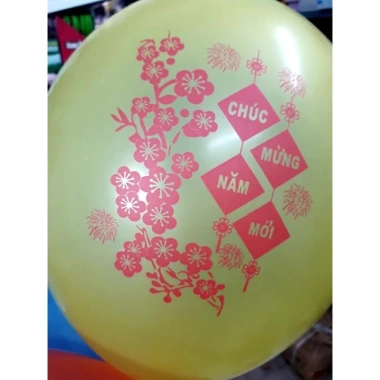 Bóng bay thúng 20 quả - Bóng tròn to Chúc Mừng Năm Mới Hoa Mai đủ màu, siêu dai, giá 59.800₫ 5