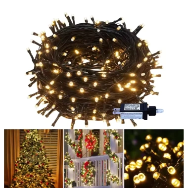 Bóng Dây Đen 100M-800 LED Trang Trí Giáng Sinh Noel, Ánh Sáng Vàng Rực Rỡ, Giá 492k 8