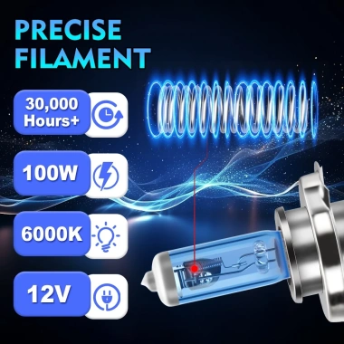 Bóng Đèn Halogen 100W 6.000K 20.000LM Canbus Không Lỗi Ford Ranger T6 2.012‑2.024 8