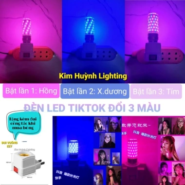 Bóng đèn LED 3 màu siêu sáng, chuyển đổi nhanh, tiết kiệm điện - Giá chỉ 69.000₫