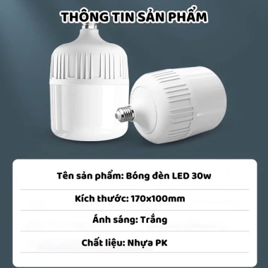 Bóng Đèn LED 30W Cao Cấp Siêu Sáng, Tiết Kiệm Điện, Ánh Sáng Trắng Dễ Chịu - Giá 15.000 VND 7
