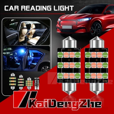 Bóng đèn LED ba màu T10 C5W/W5W 31‑41mm, tiết kiệm năng lượng, sáng mạnh, giá ưu đãi